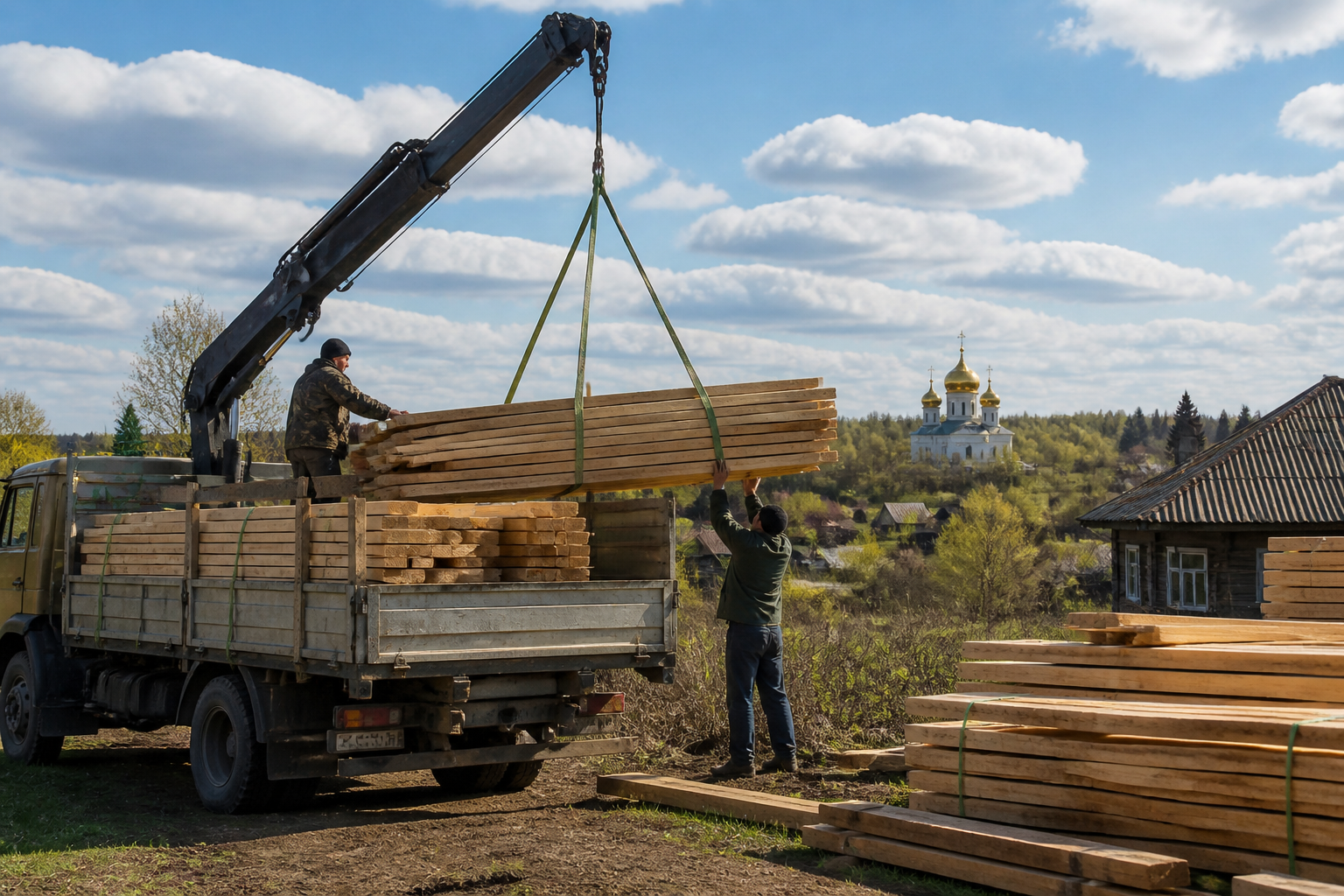 Доставка крашеной доски во Владимир: золотое кольцо и загородное строительство